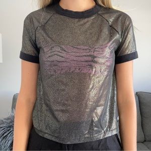 Victorias Secret Pink Mesh Cropped T shirt
